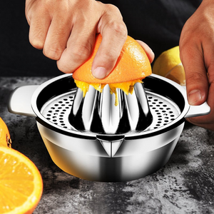Manual Citrus Juicer, 400ml Container, Stainless Steel, Easy to Clean