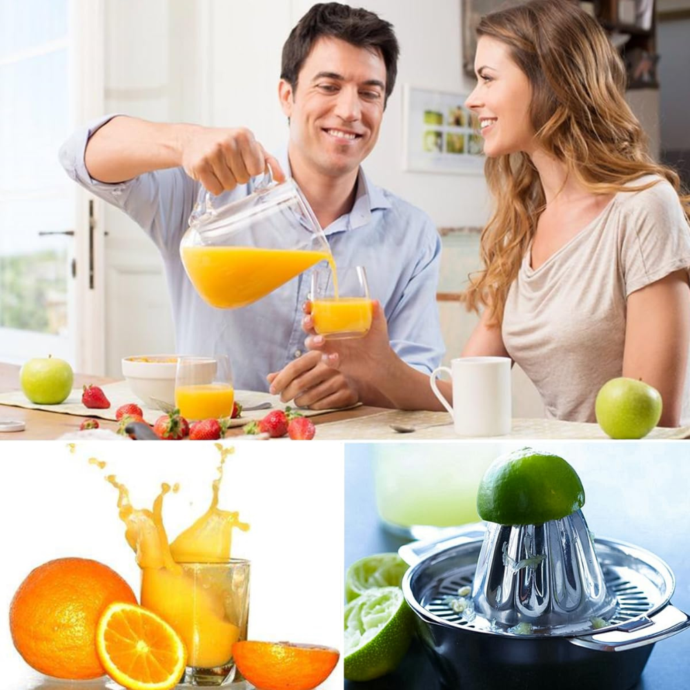 Manual Citrus Juicer, 400ml Container, Stainless Steel, Easy to Clean