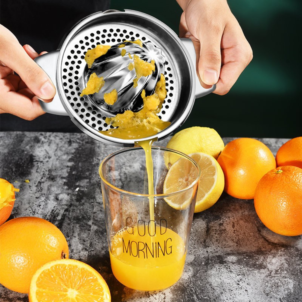 Manual Citrus Juicer, 400ml Container, Stainless Steel, Easy to Clean