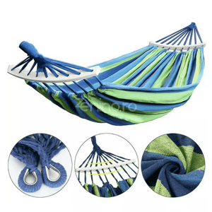 Garden Hammock, Wooden Bars, Fixing Ropes, 1/2 Persons, Maximum Load 200kg., Textile Material, Multicolor