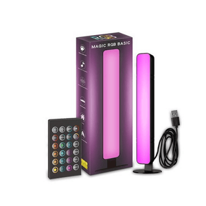 RGB настолна лампа, 14 LED, 10W, 5V захранване, дистанционно управление, USB кабел, 25.5x4x3.5cm 