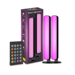 RGB настолна лампа, 14 LED, 10W, 5V захранване, дистанционно управление, USB кабел, 25.5x4x3.5cm 