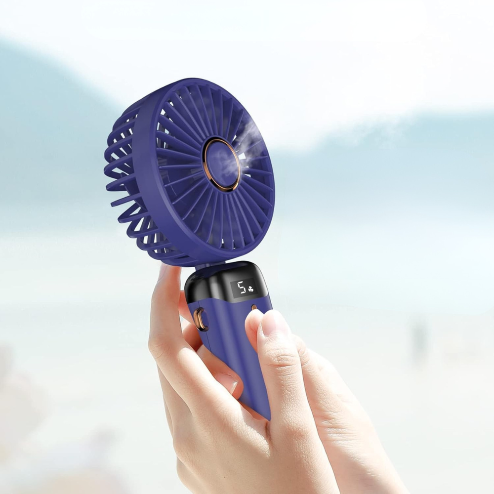 Mini Portable Fan, 5 Speeds, 12h Runtime, Foldable Model, USB Charging