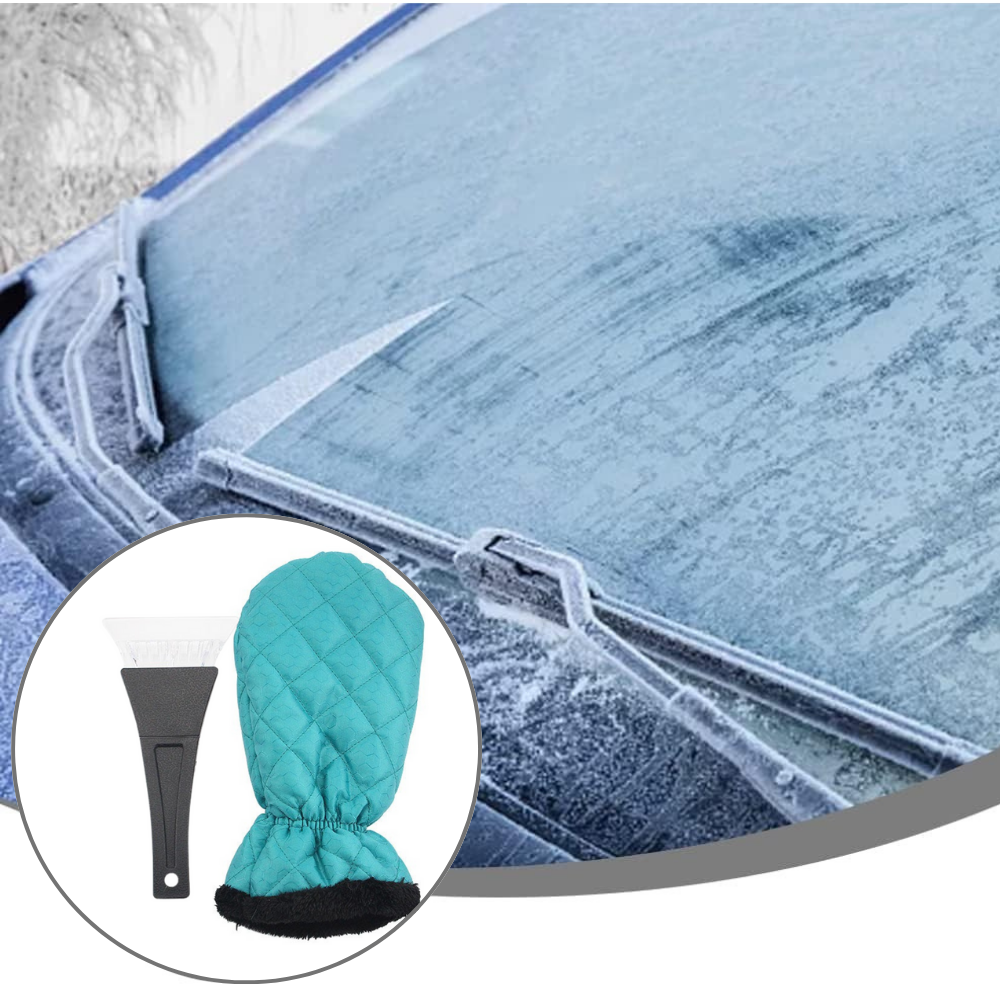 Snow Scraper and Glove Set, Waterproof Material, Padded