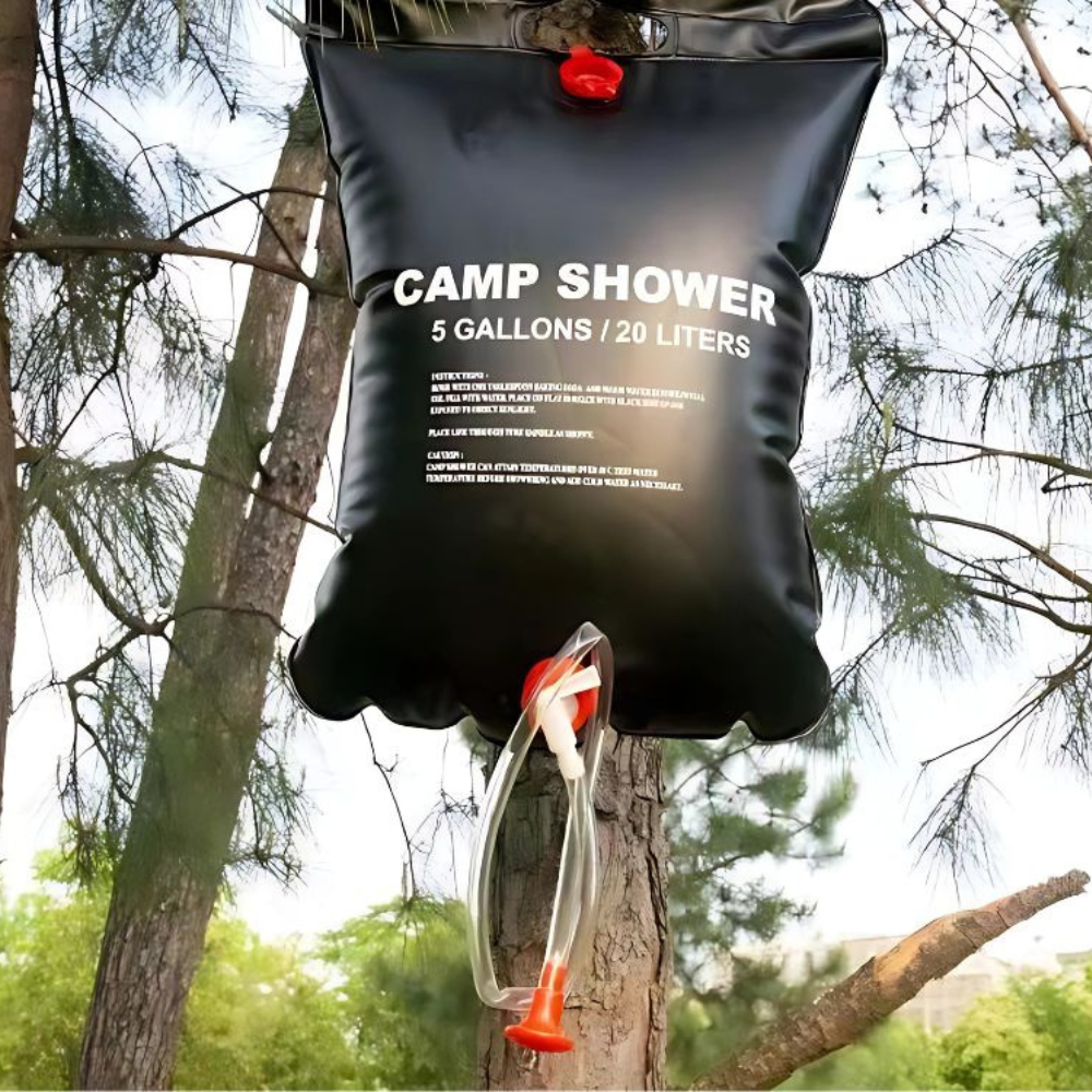 Dus Portabil cu Incalzire Solara, 20L, 40L, pentru Camping, Maner Agatare
