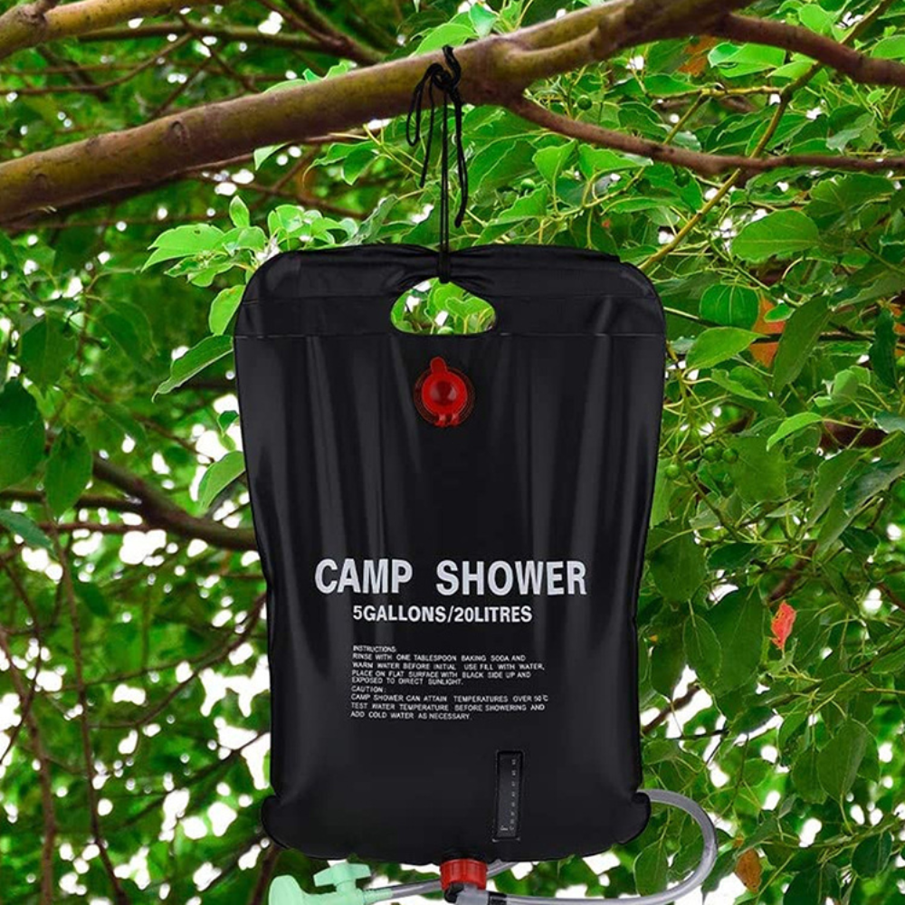 Dus Portabil cu Incalzire Solara, 20L, 40L, pentru Camping, Maner Agatare
