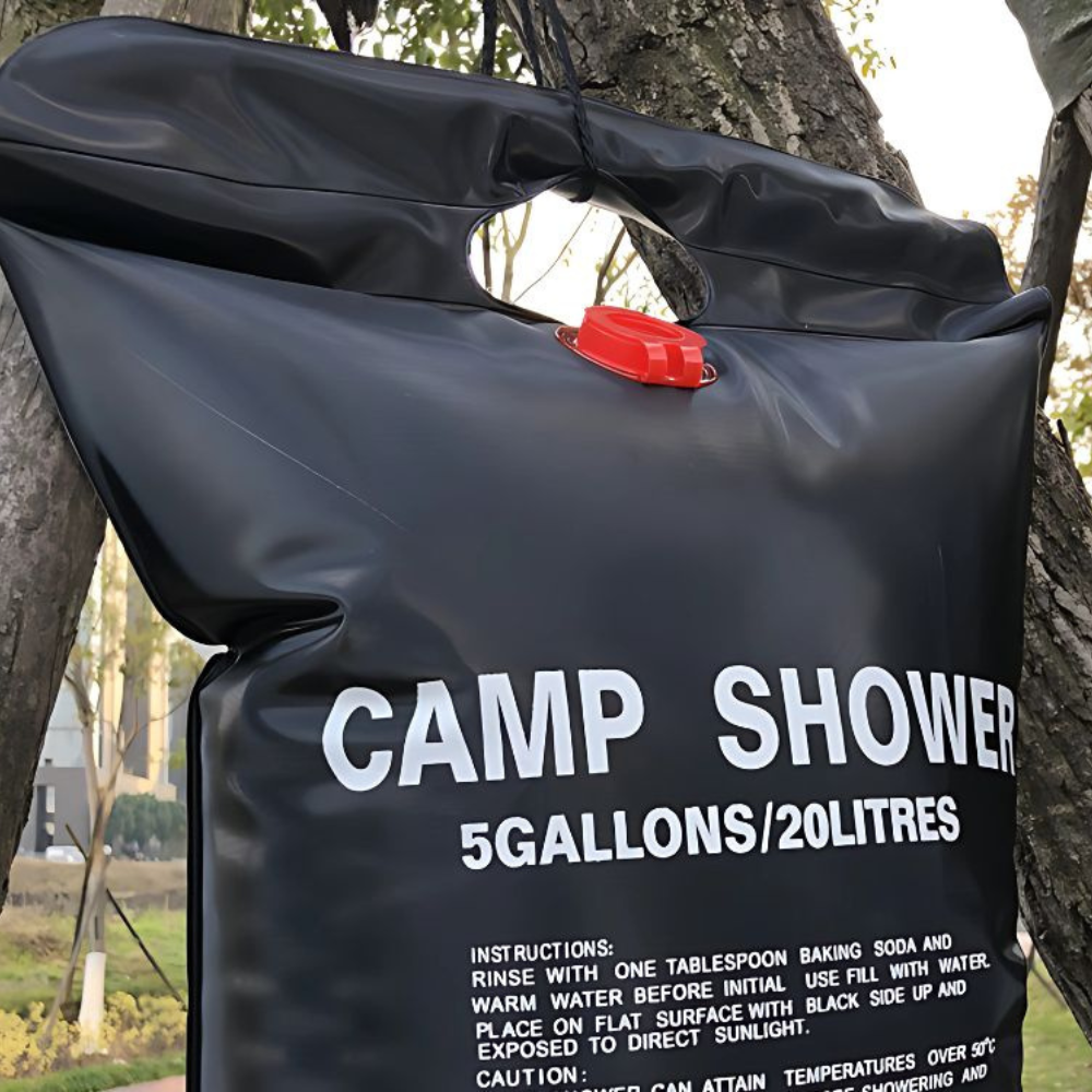 Dus Portabil cu Incalzire Solara, 20L, 40L, pentru Camping, Maner Agatare