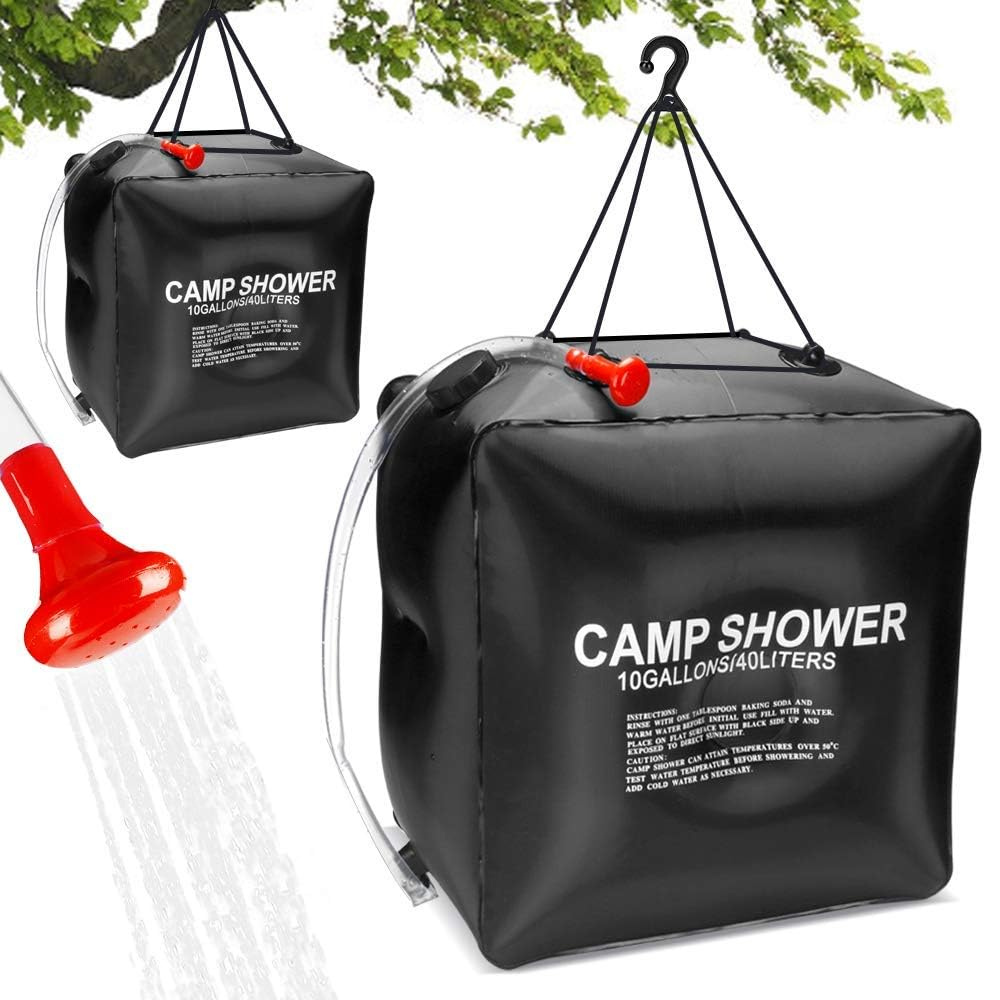 Dus Portabil cu Incalzire Solara, 20L, 40L, pentru Camping, Maner Agatare