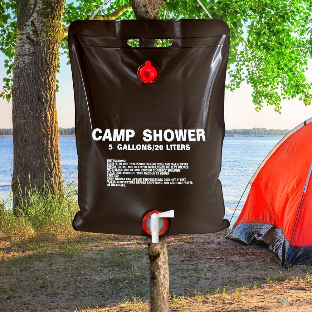 Dus Portabil cu Incalzire Solara, 20L, 40L, pentru Camping, Maner Agatare