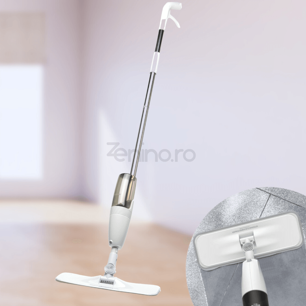 Flat Mop with Sprayer, 350 ml Tank, Multiple Surfaces, Compact, Ergonomic Handle, Efficient Cleaning, Easy to Maneuver, with Two Microfiber Refills, 125 x 40 cm 