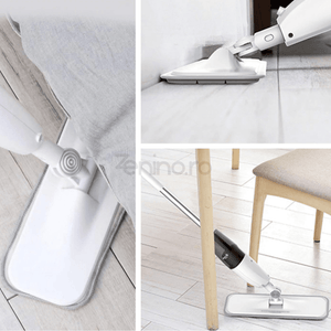 Flat Mop with Sprayer, 350 ml Tank, Multiple Surfaces, Compact, Ergonomic Handle, Efficient Cleaning, Easy to Maneuver, with Two Microfiber Refills, 125 x 40 cm 