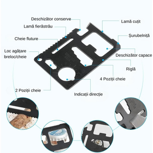 Kit Supravietuire cu Borseta, Lopata, Lanterna, Folie Izoterma, Multifunctional