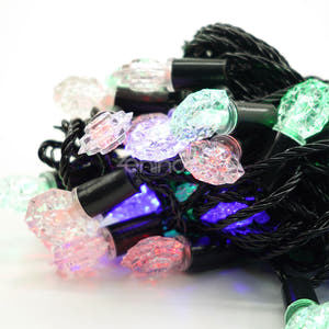 Christmas Installation, 10m Line, 40 LED Bulbs, Multicolor, 8 Light Effects, Black Wire, 220V, Controller