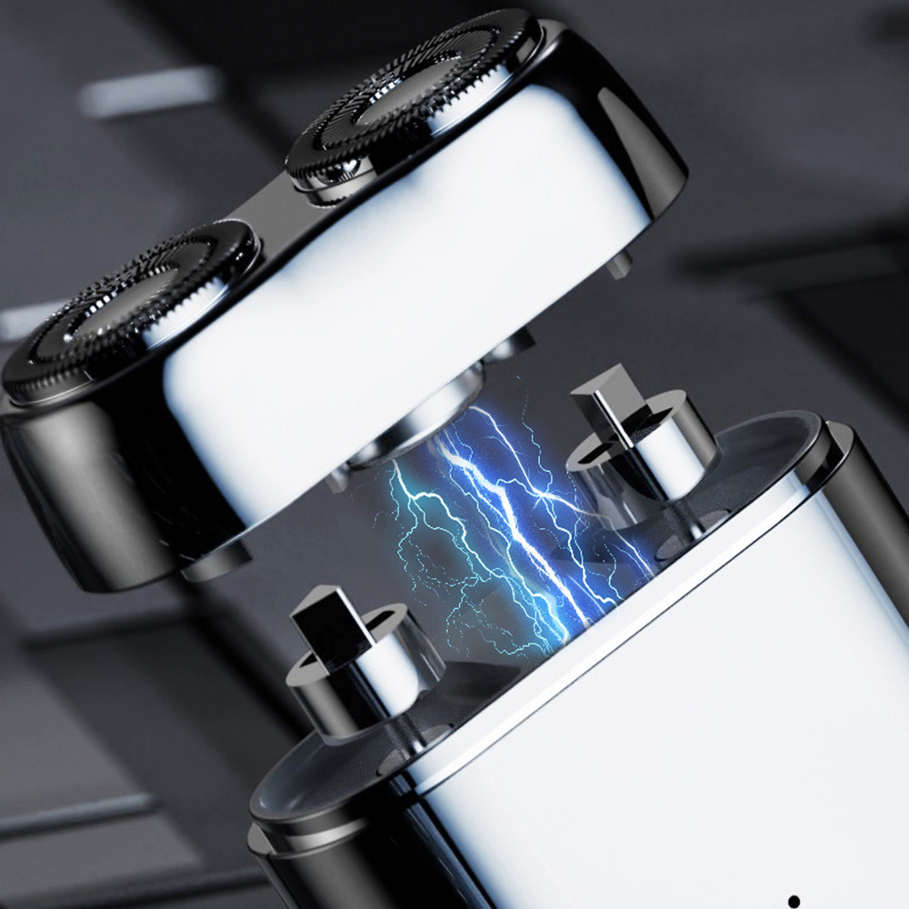 Mini Shaver, Precise Cutting, Steel Blades, 3W, Type-C Charging, 45min Battery Life.