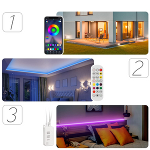 Умна RGB LED лента, управление с приложение, синхронизиране на музика, взаимосвързваща се, с дистанционно управление