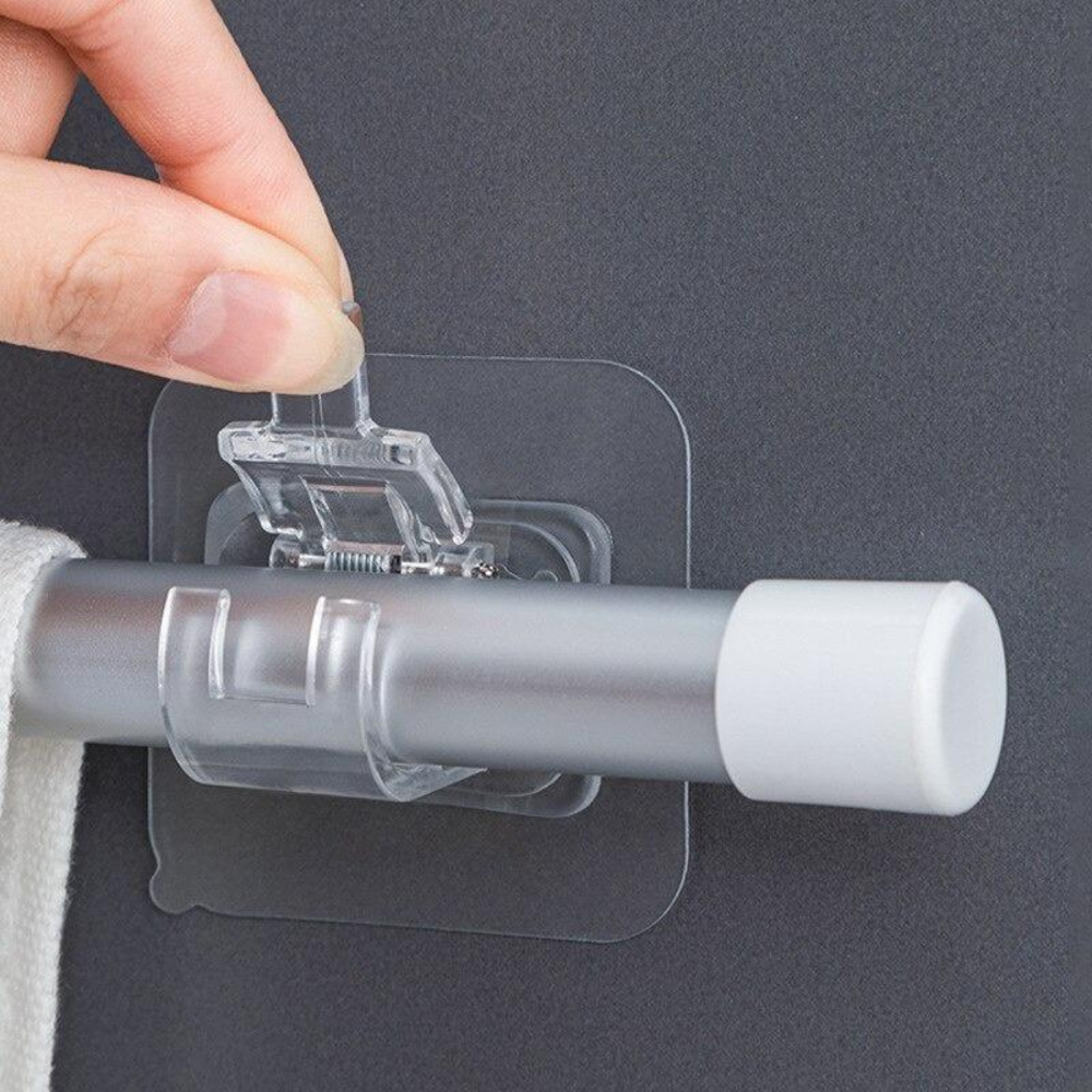 Adhesive Hooks Set, Waterproof, Transparent, Max 5kg., 6cm