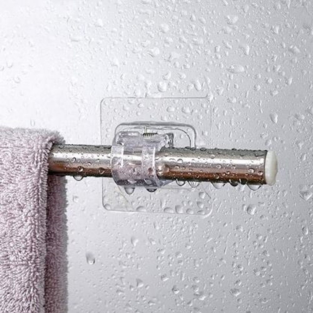 Adhesive Hooks Set, Waterproof, Transparent, Max 5kg., 6cm