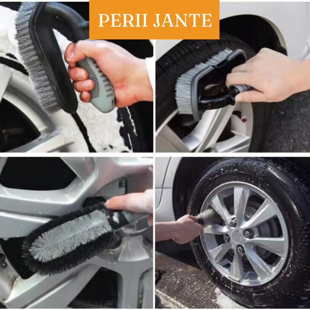Car Cleaning Accessory Set, Microfiber Cloths, Tire Brush, Detailing Brush, Sponge, Interior/Exterior