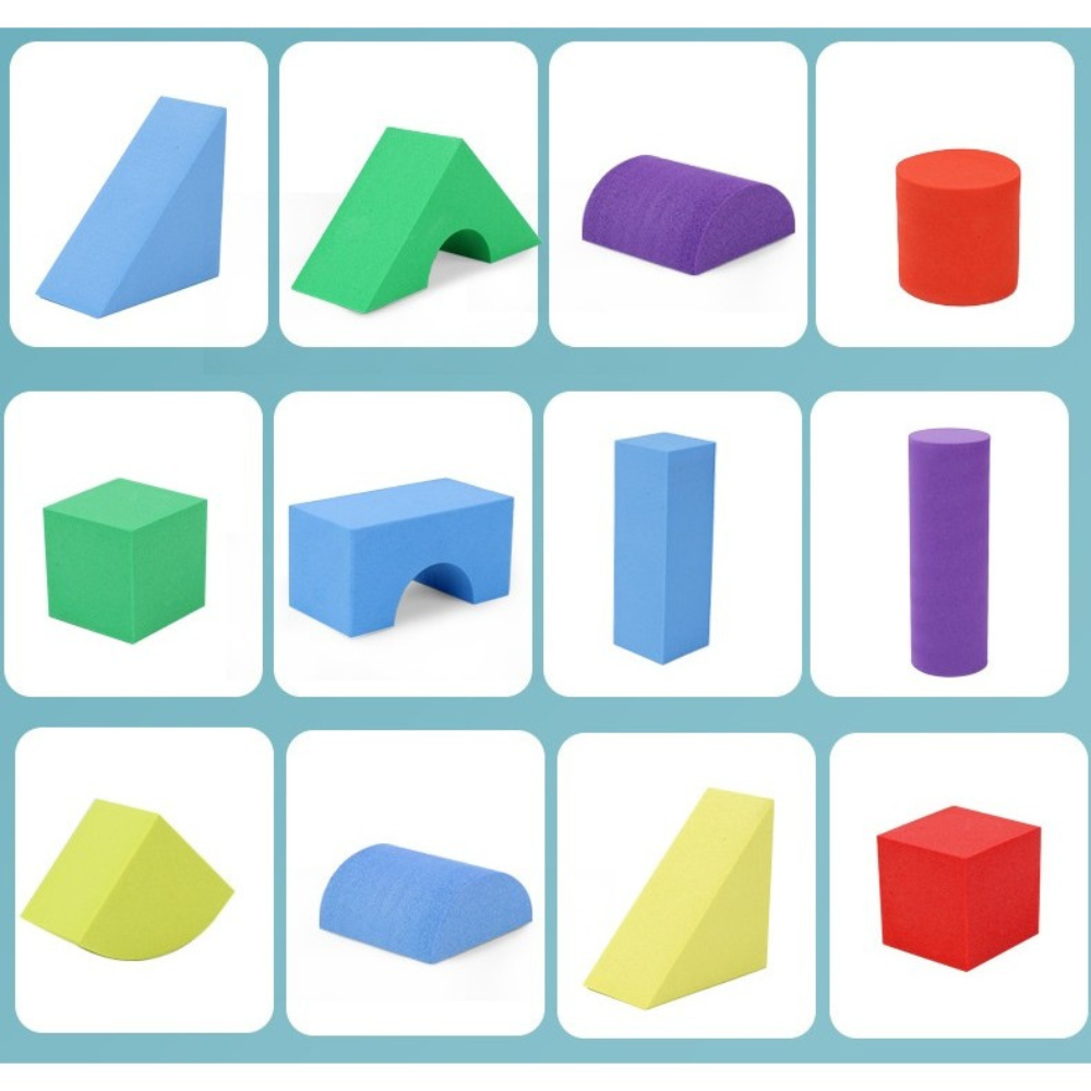 Foam Building Blocks Set, for Children, 29 Pieces, Washable, Safe, Multicolor