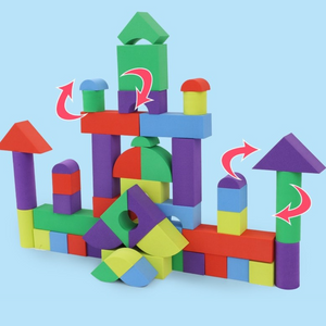 Foam Building Blocks Set, for Children, 29 Pieces, Washable, Safe, Multicolor