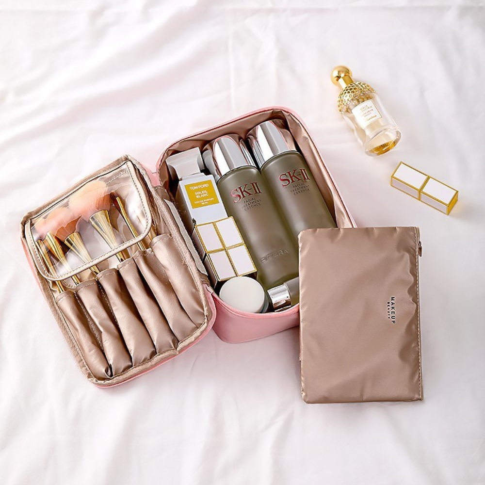 2in1 Cosmetic Organizer Bag, Eyeshadow Included, Waterproof, for Travel