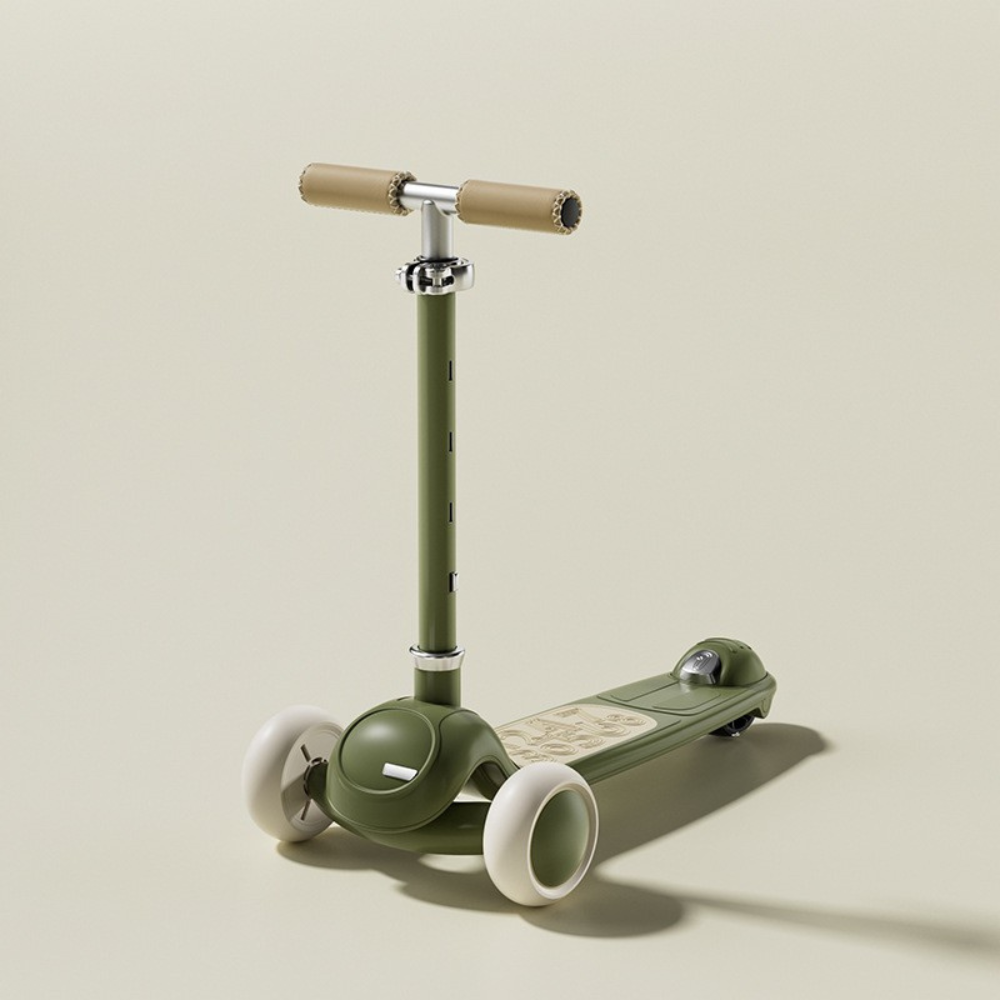 3in1 Children's Scooter, Stroller Type, Safety Frame, Adjustable Handlebar, LED Lights, Music, Versatile