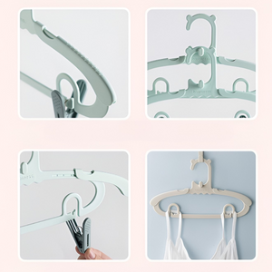 Set of 10 Children's Hangers, Expandable, Clips Included, Textured Edges, Polypropylene