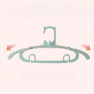Set of 10 Children's Hangers, Expandable, Clips Included, Textured Edges, Polypropylene