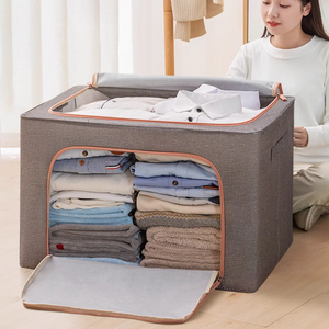 Storage Box, Foldable, Capacity 24L-100L, Textile Material, with Zipper, Different Colors