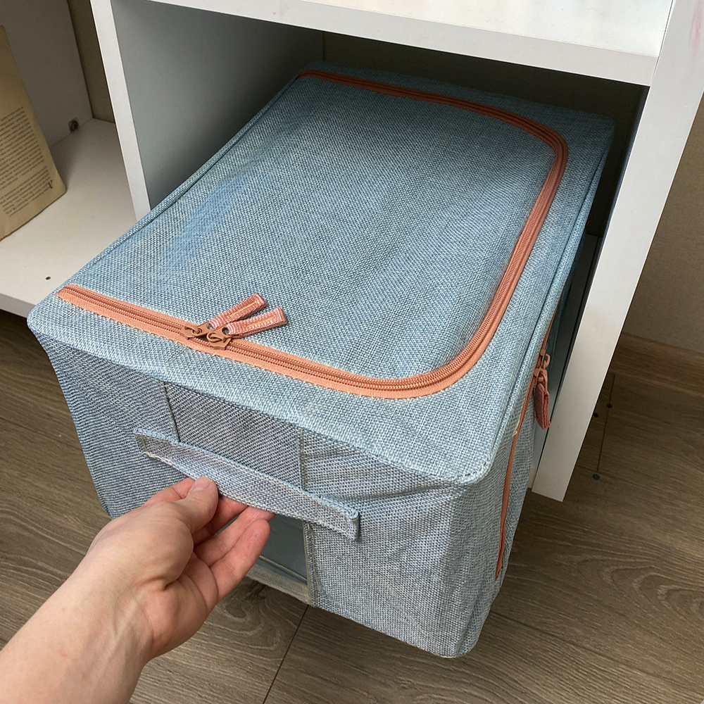 Storage Box, Foldable, Capacity 24L-100L, Textile Material, with Zipper, Different Colors