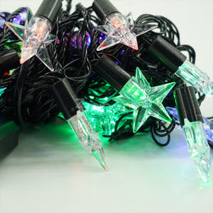 Christmas Installation, 10m Line, 40 LED Bulbs, Multicolor, 8 Light Effects, Black Wire, 220V, Controller