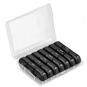 Medicine Organizer Box, Weekly, 21 Compartments, Compact, Portable