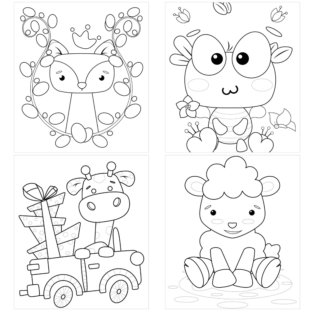 Coloring Book, Suitable for Markers, A5 Format, 12 Drawings, Thick Sheet