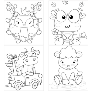 Coloring Book, Suitable for Markers, A5 Format, 12 Drawings, Thick Sheet