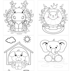 Coloring Book, Suitable for Markers, A5 Format, 12 Drawings, Thick Sheet