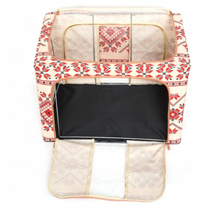 Cutie de Depozitare, Model Traditional, 66-100L, Material Textil, Cadru Otel, cu Fermoar