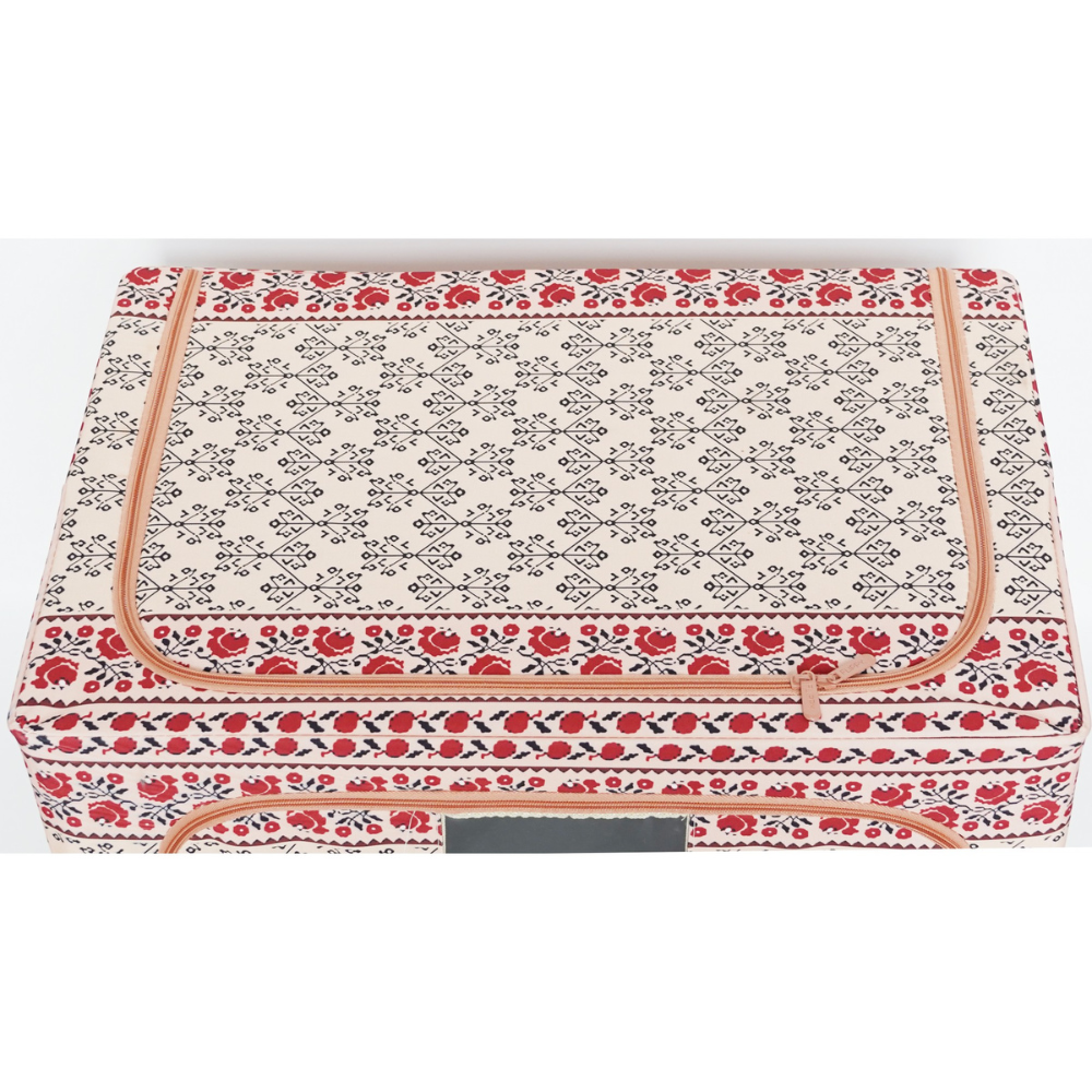 Cutie de Depozitare, Model Traditional, 66-100L, Material Textil, Cadru Otel, cu Fermoar