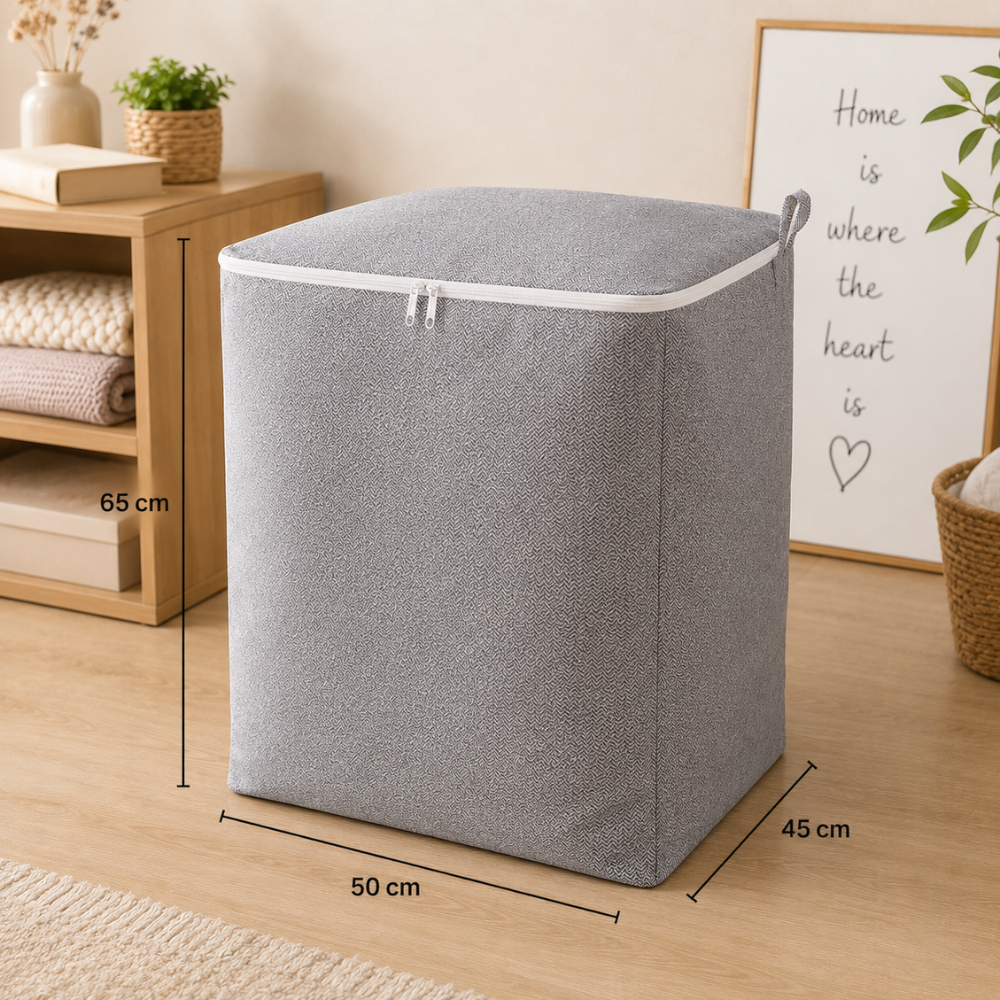 Storage Box, Textile Material, 110L/150L, ​​Foldable Model, Zipper Closure, Durable, White/Black