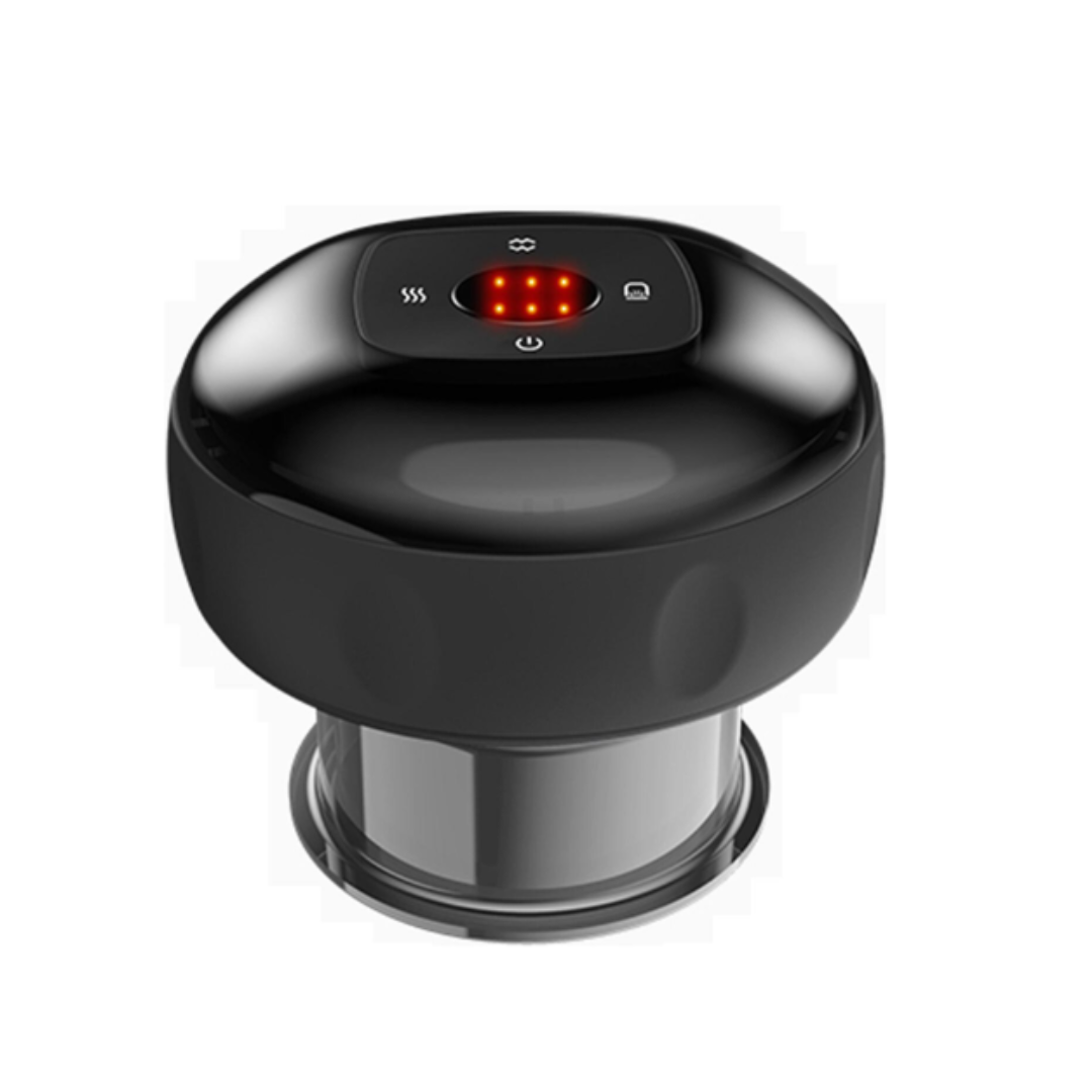 Electric Massage Cup, Anti-Cellulite, 12 Levels, Infrared Heating, Therapeutic, Black