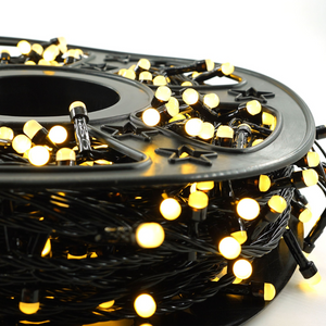 Christmas Installation, Linear, LED Bulbs, Multicolor, 8 Light Effects, Black Wire, 220V, Controller