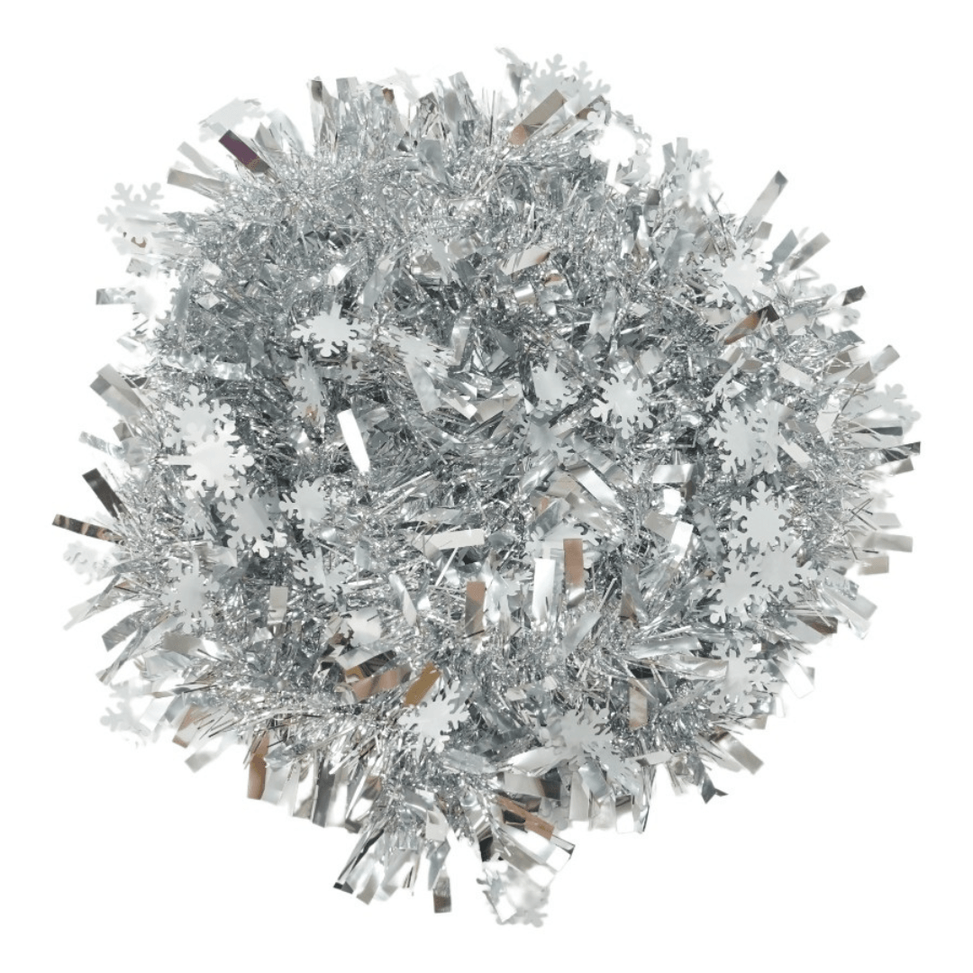 Christmas Tinsel, Various Designs, 2m x 11cm, Red, Blue, Pink