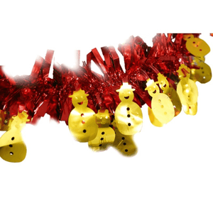 Christmas Tinsel, Various Designs, 2m x 11cm, Red, Blue, Pink