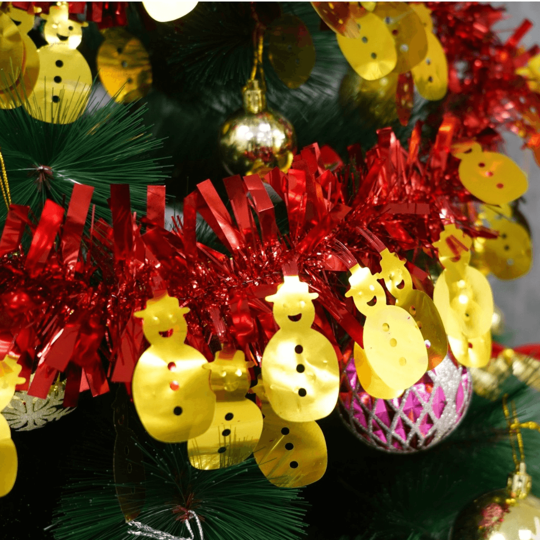 Christmas Tinsel, Various Designs, 2m x 11cm, Red, Blue, Pink
