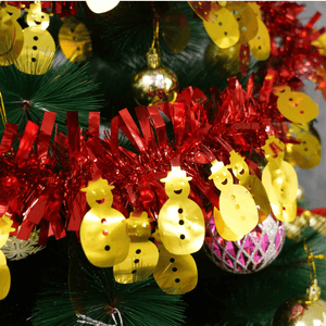 Christmas Tinsel, Various Designs, 2m x 11cm, Red, Blue, Pink