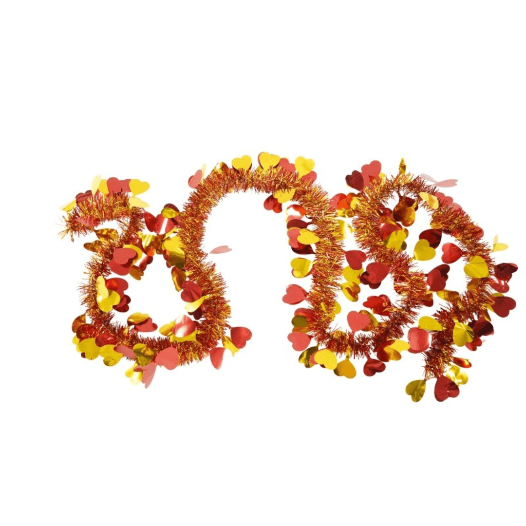 Christmas Tinsel, Various Designs, 2m x 11cm, Red, Blue, Pink