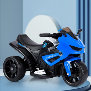 Electric Motorcycle, Anti-Tipper Function, Lights and Music, with Battery, Children 1-4 Years, Blue