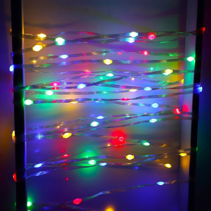 Christmas Installation, Linear, LED Bulbs, Multicolor, 8 Light Effects, Transparent Wire, 220V, Controller