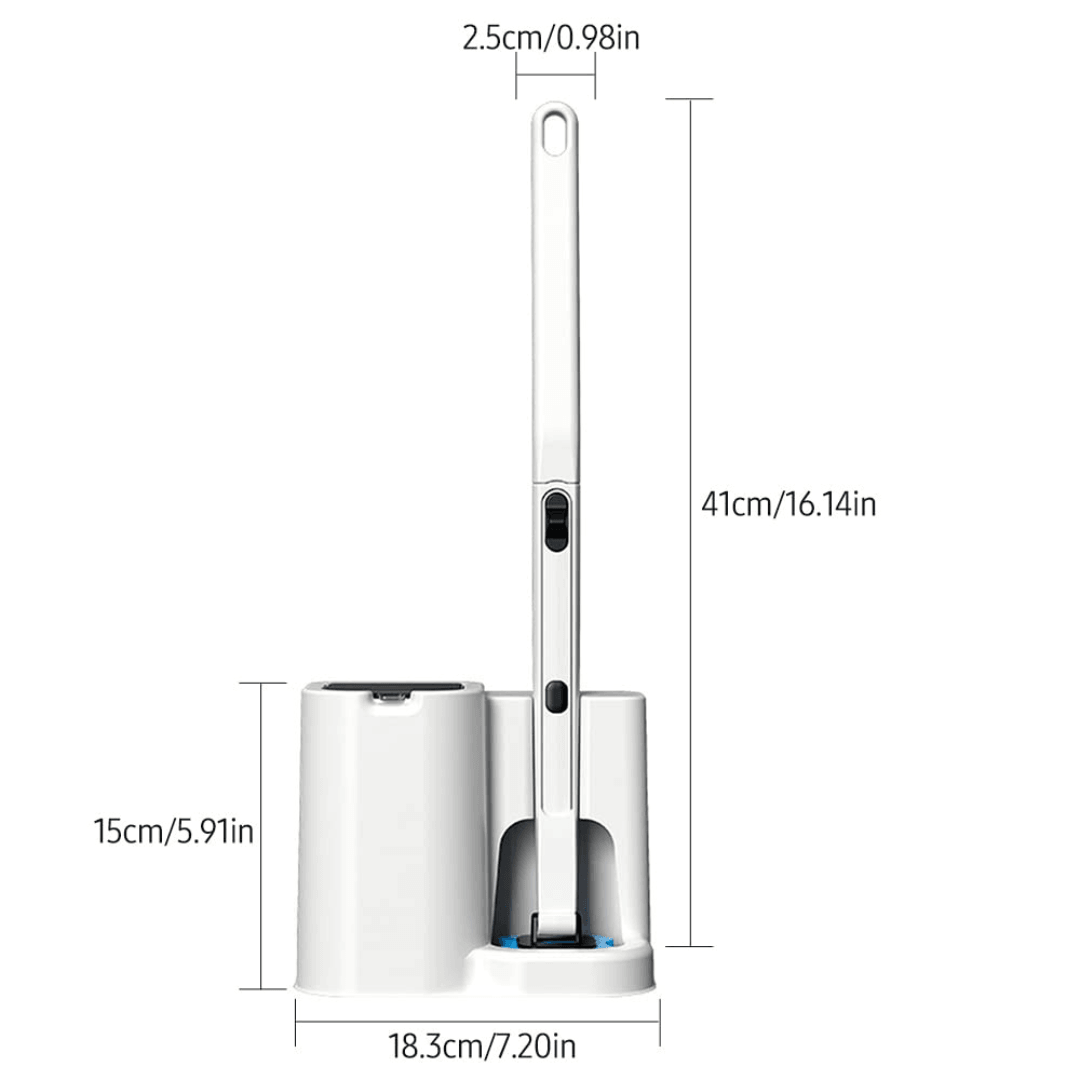 Toilet Cleaning Brush, Disposable Heads, Sanitizing, Cleaning, 5 Refills, Wall Mounted, White
