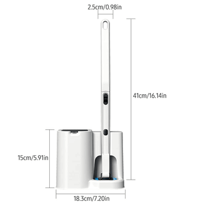 Toilet Cleaning Brush, Disposable Heads, Sanitizing, Cleaning, 5 Refills, Wall Mounted, White