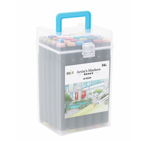 Dual Tip Marker Set, Storage Box, Intense Colors, Multicolor 